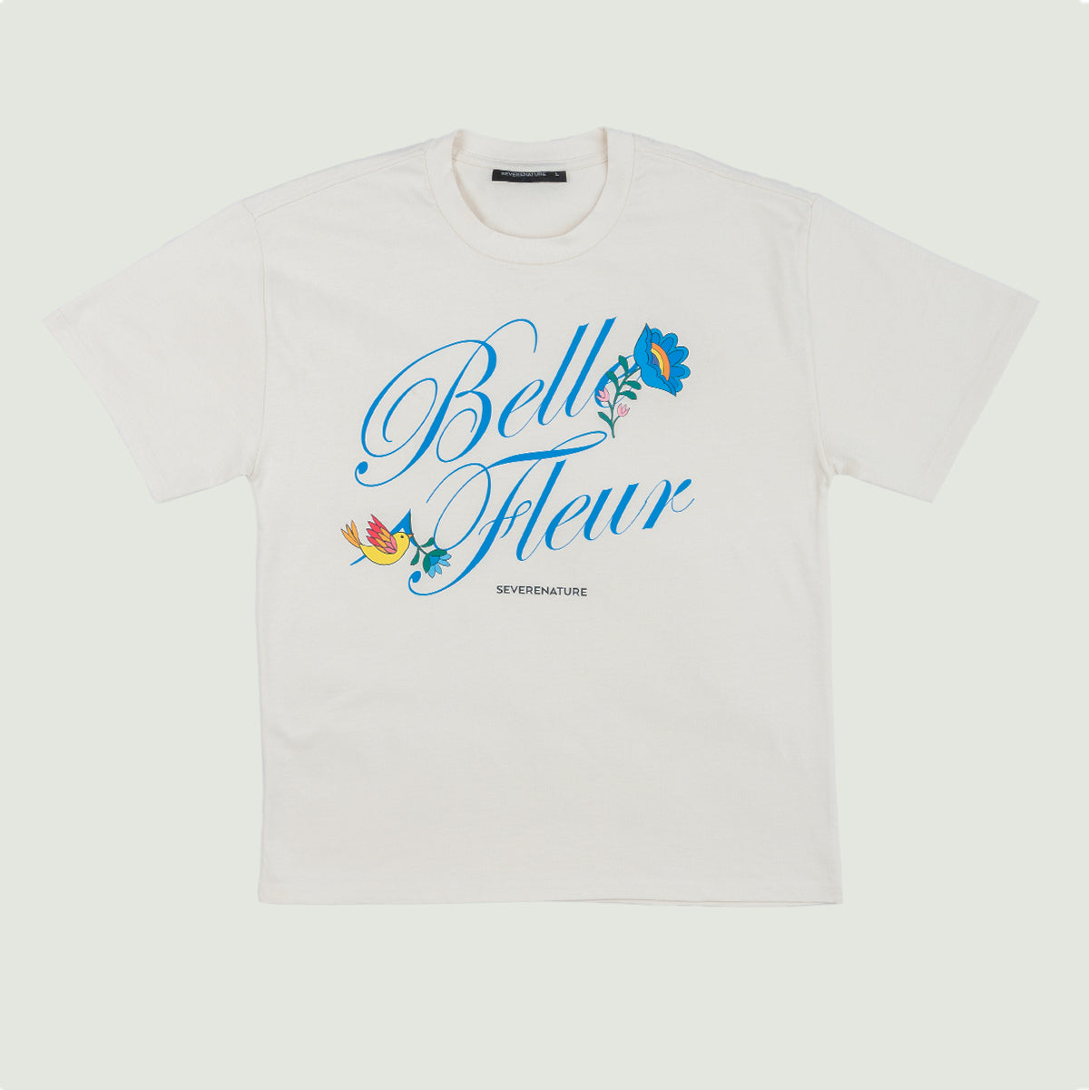 Belle Fleur Tee (Cream-Blue)