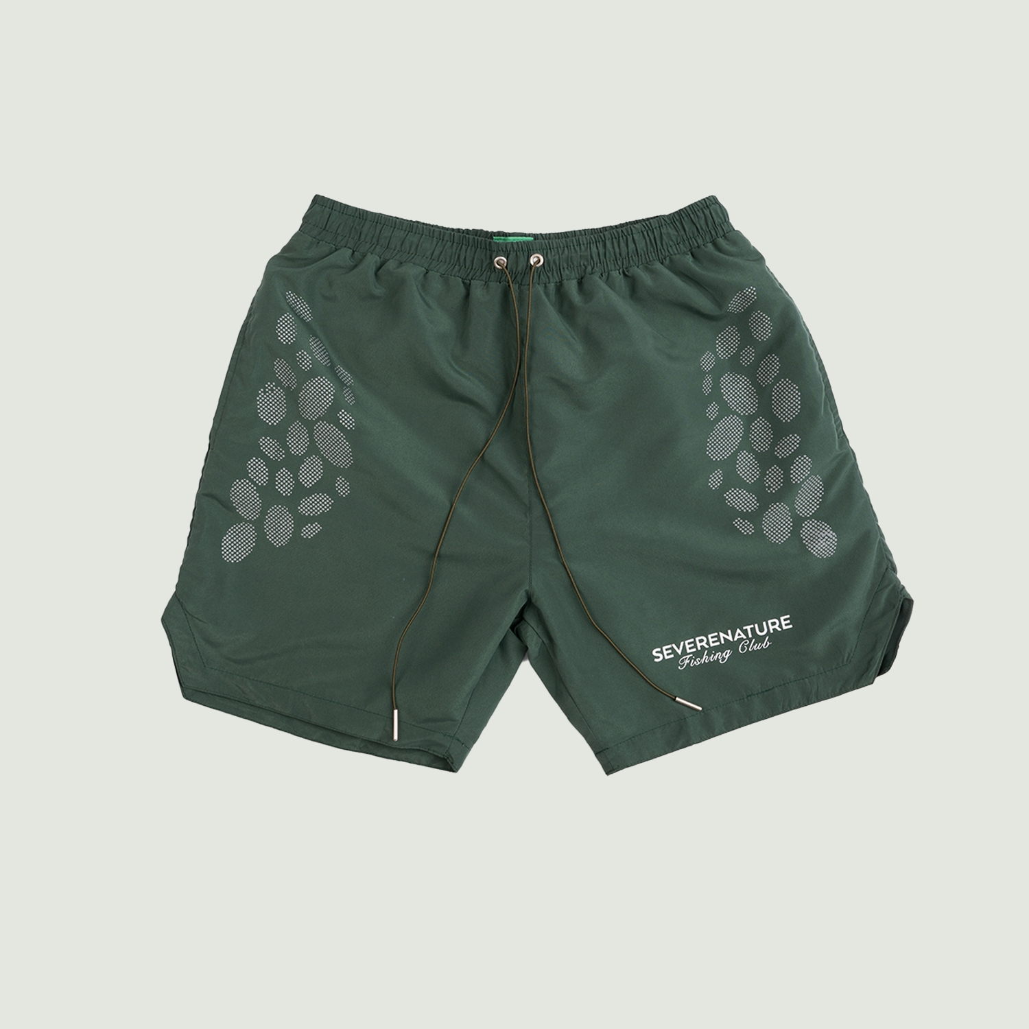 Fishing Club Nylon Shorts in Army Green
