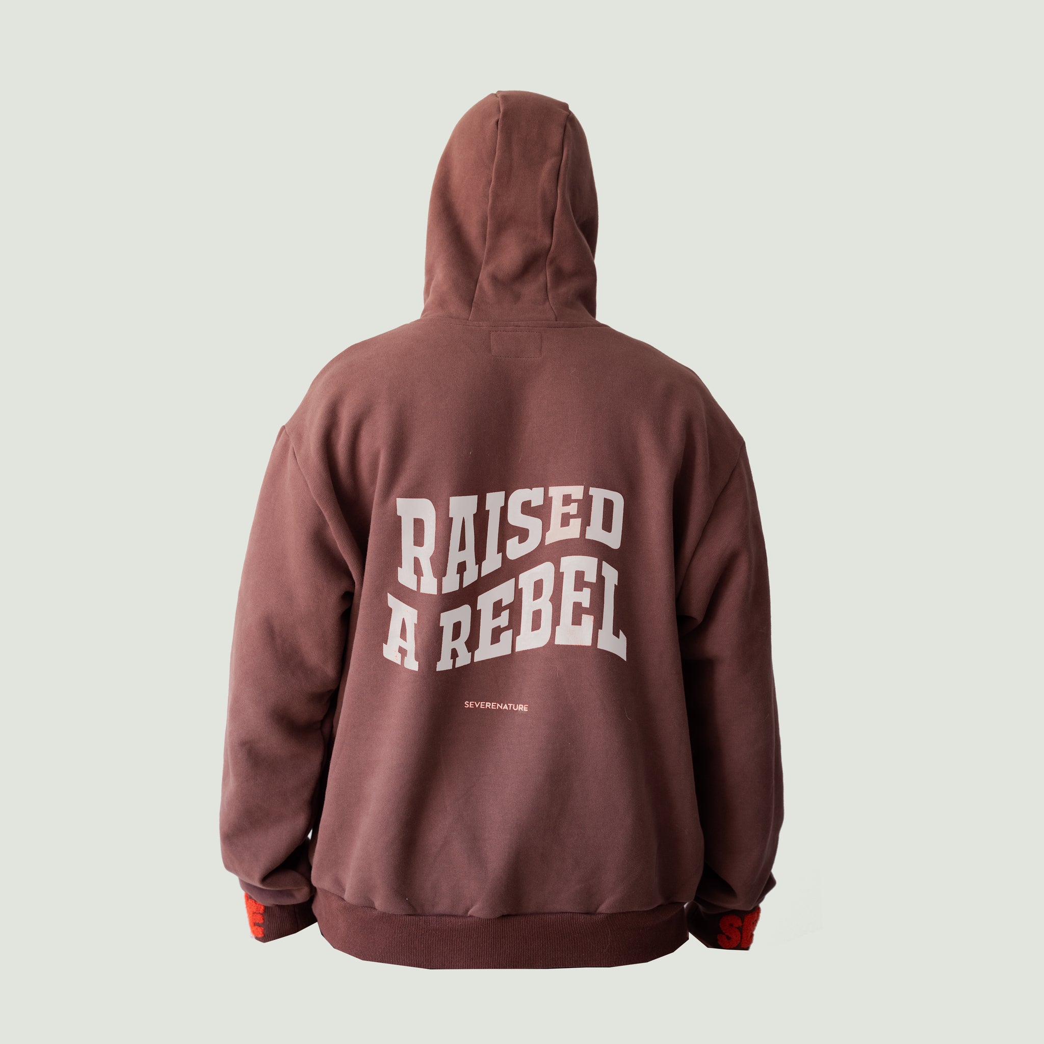 Raised A Rebel Essential Hoodie (Brown/3M Reflective)